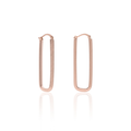 Orecchini cerchio allungato rosa Triangoli 2389