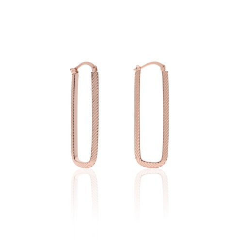 Orecchini cerchio allungato rosa Triangoli 2389