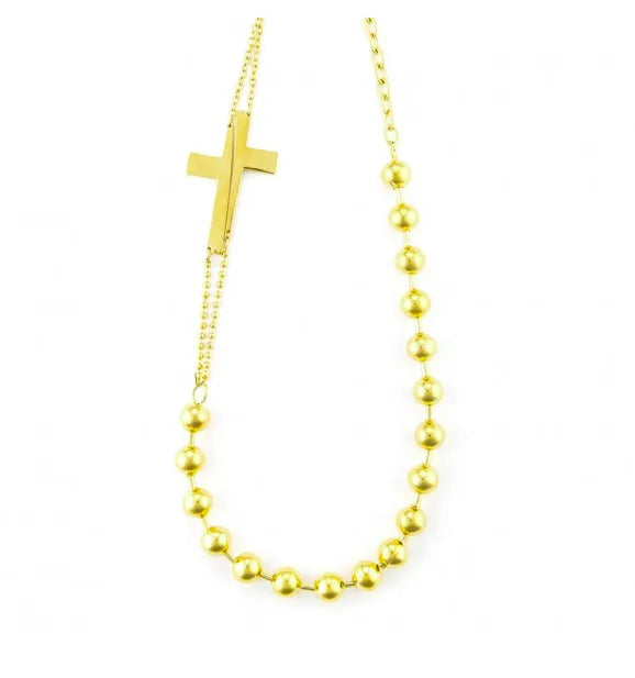 Collana 4US Cesare Paciotti 4UCL6846 con Perle e Croce 4UCL6846