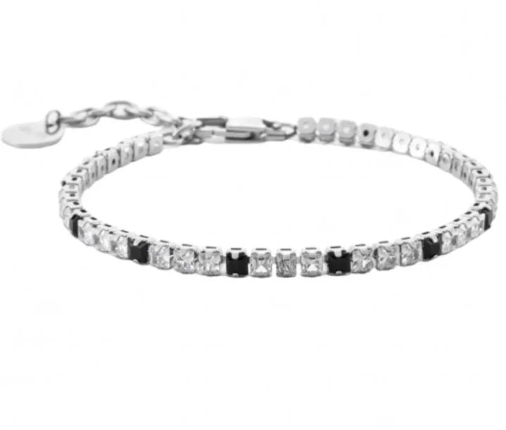 Bracciale Uomo Tennis 4US Cesare Paciotti in Acciaio con Zirconi - 21 cm Regolabile