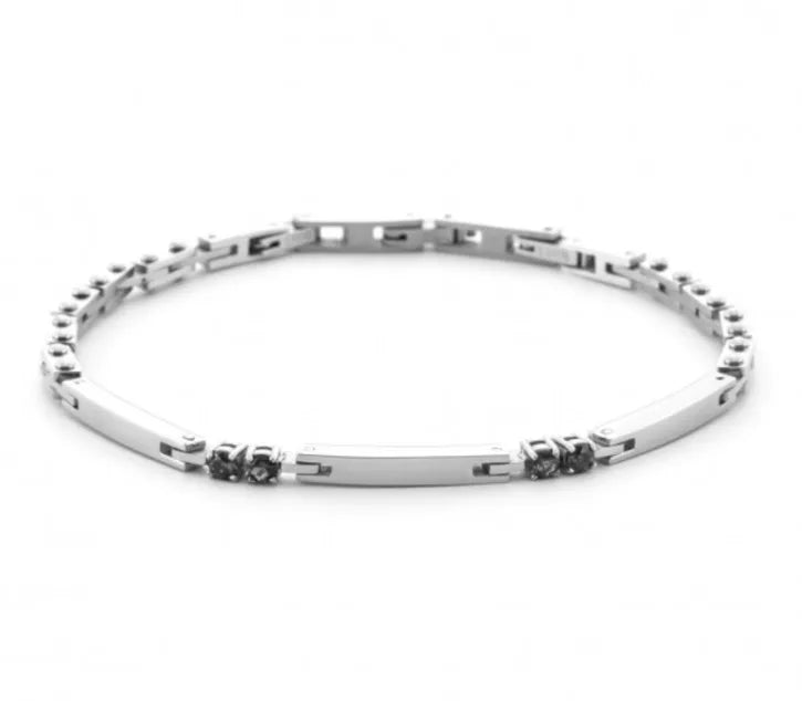 Bracciale 4US Cesare Paciotti Uomo in Acciaio con Zirconi 4UBR6986 - 22 cm Regolabile