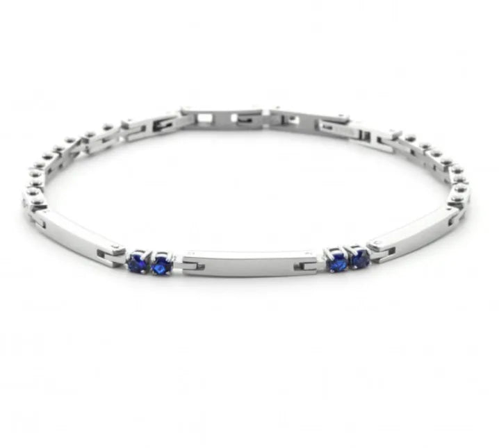 Bracciale 4US Cesare Paciotti Uomo in Acciaio con Zirconi 4UBR6987 - 22 cm Regolabile