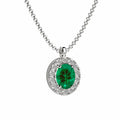 Collana Girogola in Oro 18KT Bianco con Smeraldo - Nardelli Elli’s EL0344S