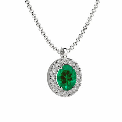 Collana Girogola in Oro 18KT Bianco con Smeraldo - Nardelli Elli’s EL0344S