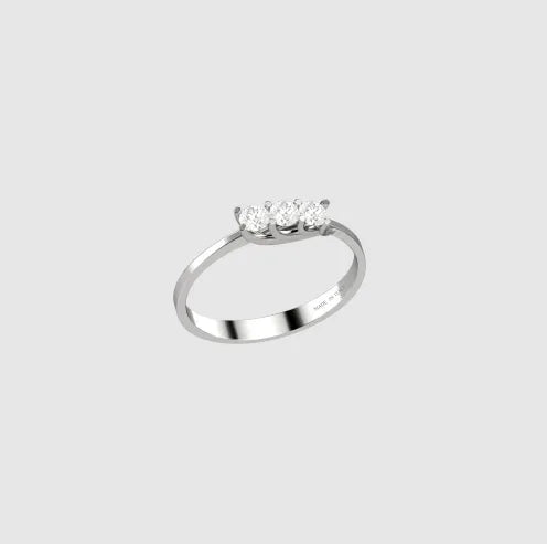 Anello Trilogy in Oro Bianco 18Kt con Diamanti da 0,18 ct