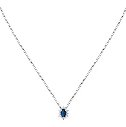 Collana Morellato Tesori in argento 925‰ con zirconi bianchi e blu - SAIW150