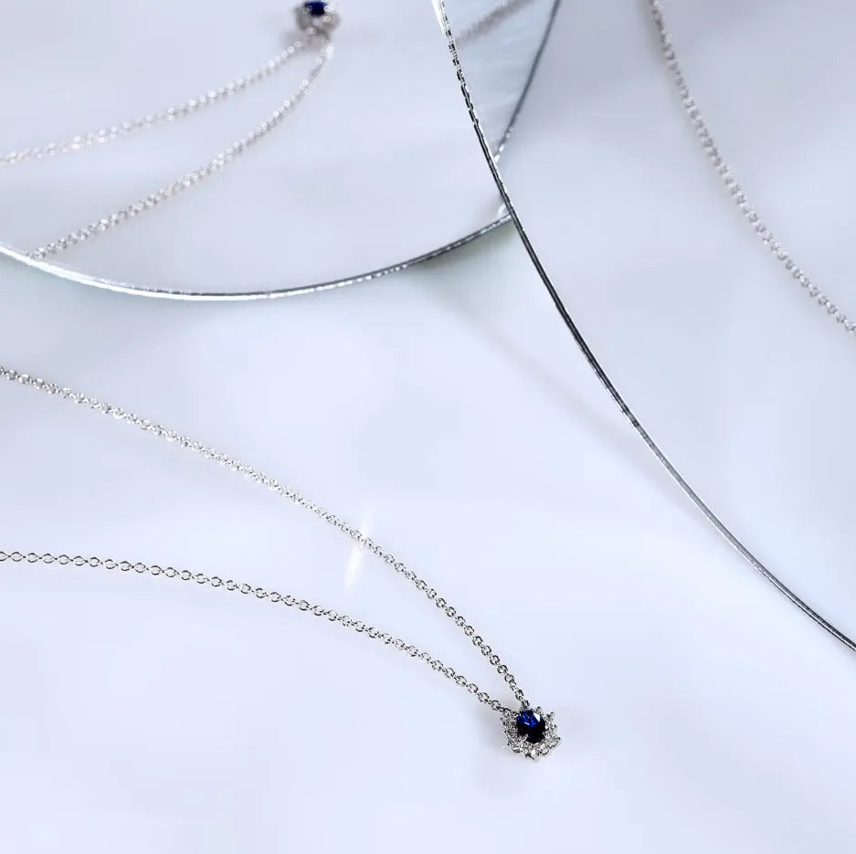 Collana Morellato Tesori in argento 925‰ con zirconi bianchi e blu - SAIW150
