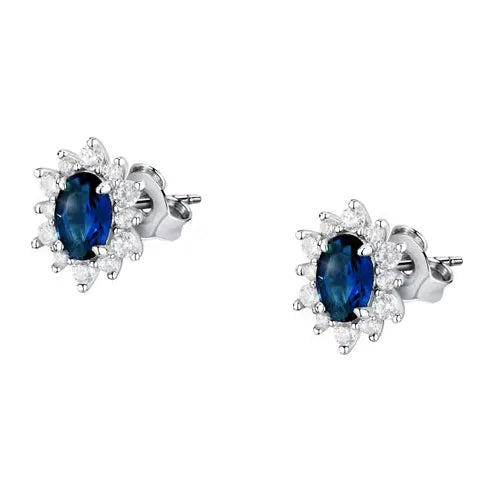 Orecchini Morellato Tesori in argento 925‰ con zirconi bianchi e blu - SAIW152