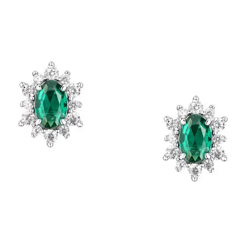 Orecchini Morellato Tesori in argento 925‰ con zirconi bianchi e verdi - SAIW153