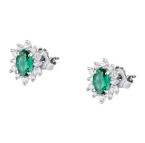 Orecchini Morellato Tesori in argento 925‰ con zirconi bianchi e verdi - SAIW153