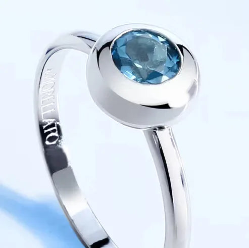 Anello Morellato Tesori Eterni SAXN27012 in Argento con Topazio Blu