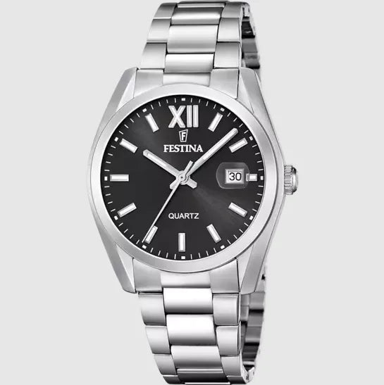 Festina Herrenuhr F20707/6 – Eleganz und Stil mit Edelstahl und schwarzem Zifferblatt