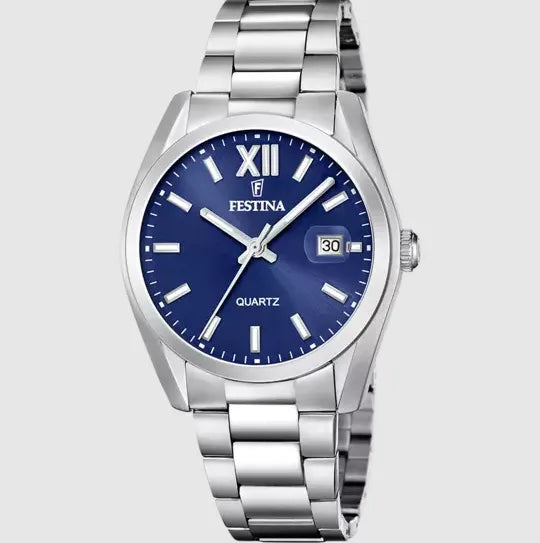 Herrenuhr Festina F20707/7 - Moderne Eleganz mit Edelstahl und blauem Zifferblatt