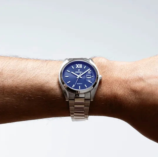 Herrenuhr Festina F20707/7 - Moderne Eleganz mit Edelstahl und blauem Zifferblatt
