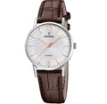 Damenuhr Festina F20691/2 - Feminine Eleganz mit weißem Zifferblatt und braunem Lederarmband