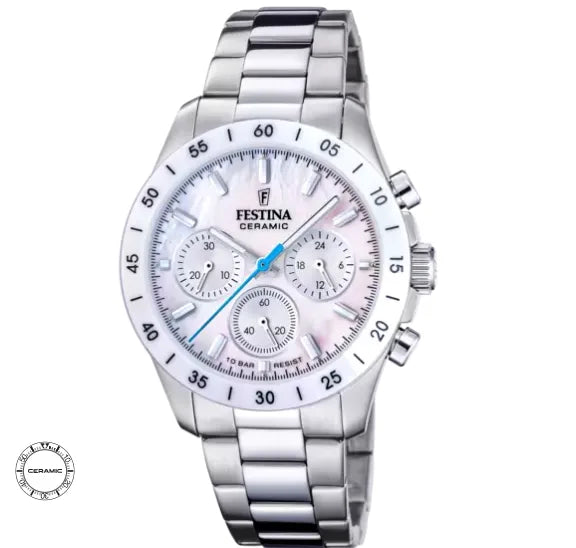 Festina Uhr F20693/1 - Sommerliche Eleganz mit Gehäuse aus Keramik-Edelstahl und modernem Design