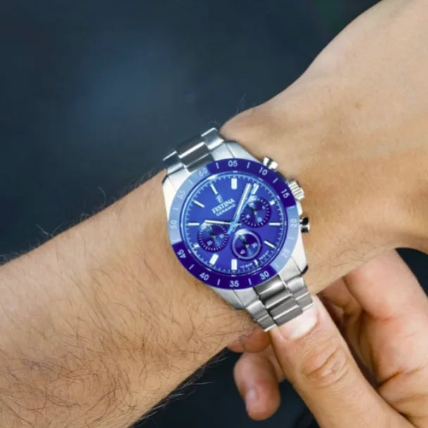 Festina F20693/4 Uhr – Sommerliche Eleganz mit blauem Zifferblatt und Keramik-Stahl-Gehäuse