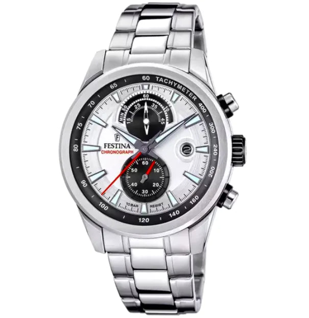 Festina Herrenuhr F20694/1 - Maskuline Eleganz aus Edelstahl mit grauem Zifferblatt und Chronographenfunktionen