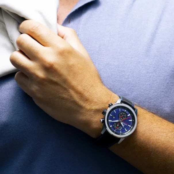 Orologio Festina Timeless Chronograph F20695/5 - Eleganza Azzurra con Cinturino in Pelle, Uomo