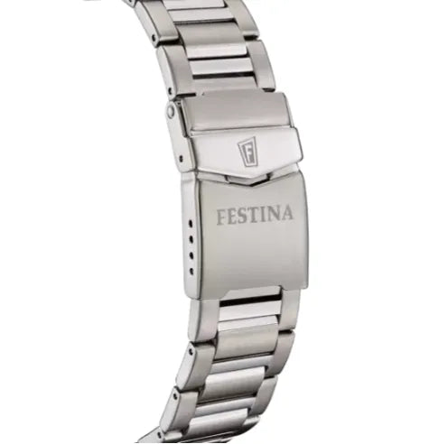Orologio Festina F20698/4 con quadrante nero e cinturino in titanio, design moderno e funzionalità impeccabili