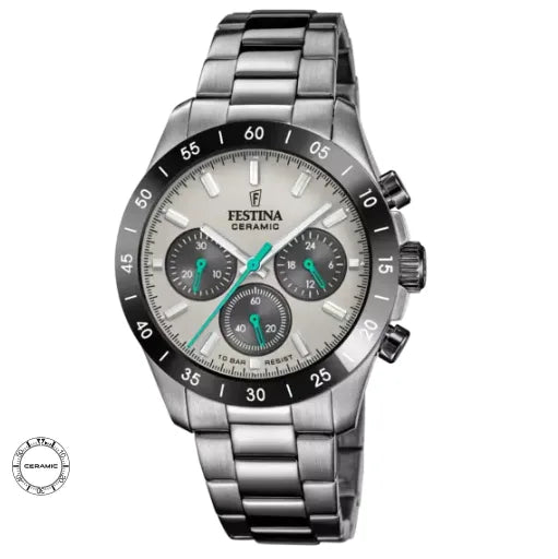 Orologio Festina Ceramic F20703/1 con cronografo e cinturino in acciaio inossidabile