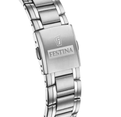 Orologio Festina Timeless Chronograph F20704/4 con quadrante azzurro e cinturino in acciaio inossidabile