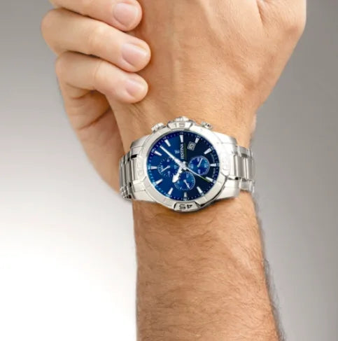 Orologio Festina Timeless Chronograph F20704/4 con quadrante azzurro e cinturino in acciaio inossidabile
