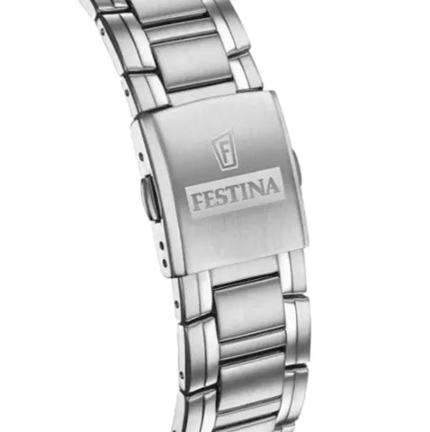Orologio Festina Timeless Chronograph F20704/6 con quadrante nero e cinturino in acciaio inossidabile