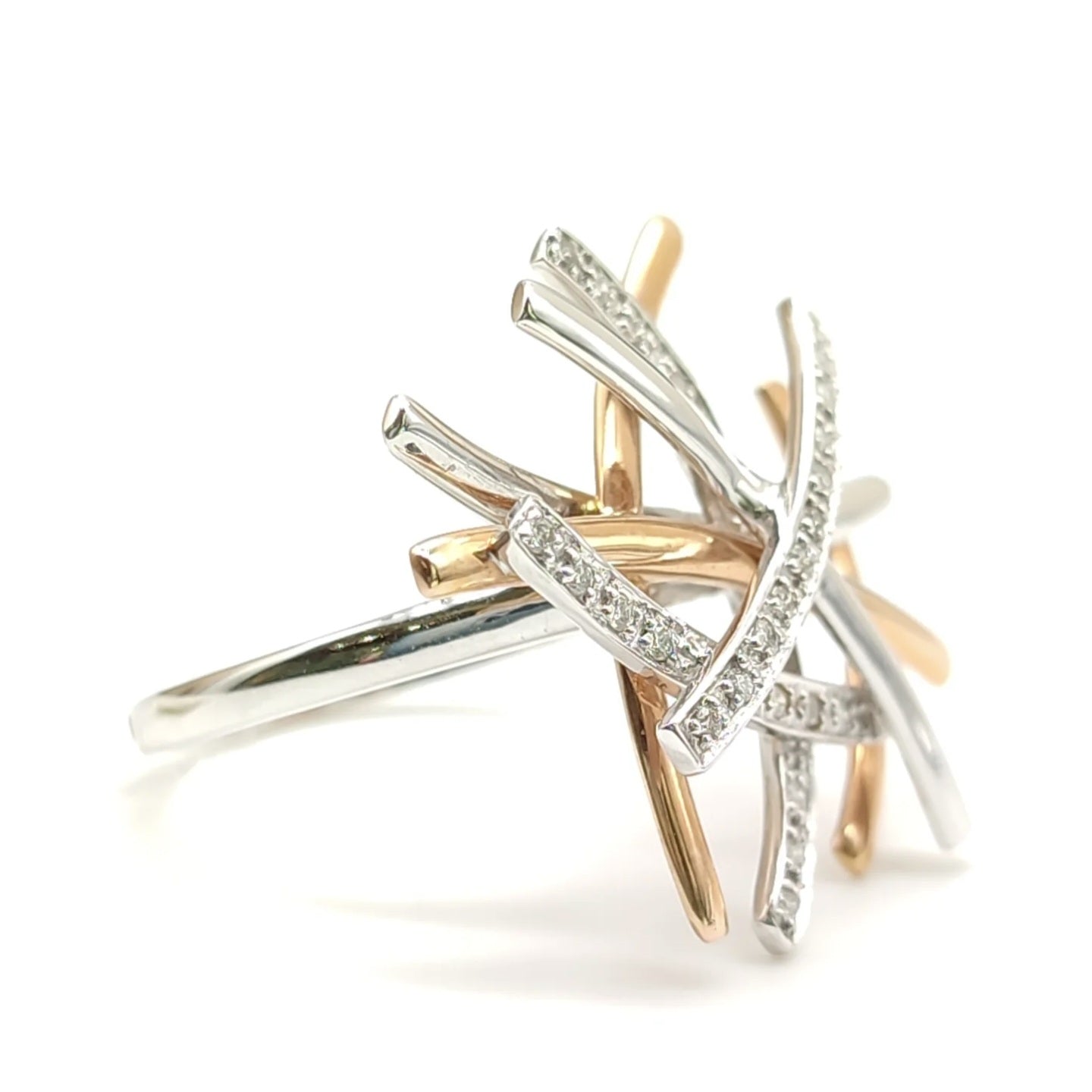 Ring Gold 750 Bicolor DonnaOro mit Diamanten KF4299