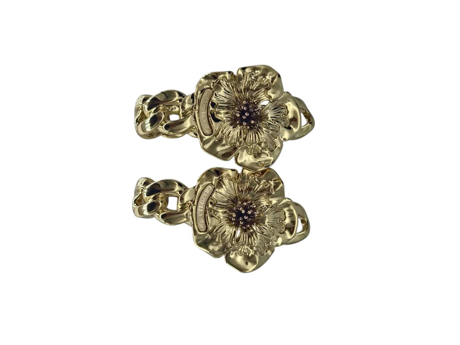Set fiore grande in oro giallo 18 carati