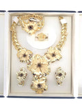 Set fiore grande in oro giallo 18 carati
