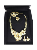 Set fiore piccolo in oro giallo 18 carati