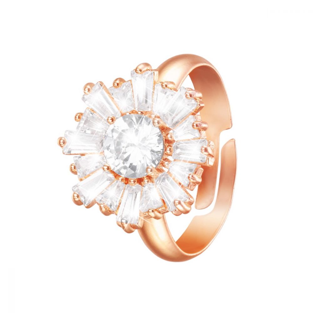 Stroili Anello donna Regolabile Metallo Rosè e Cristalli 1680399