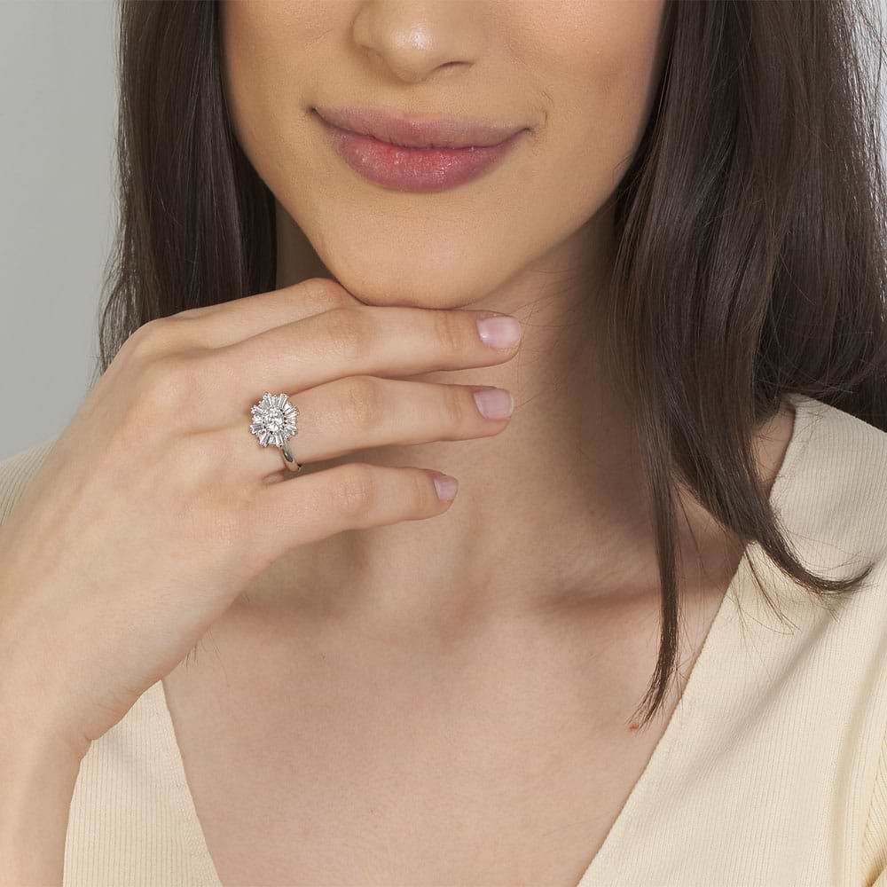 Stroili anello donna regolabile metallo rodiato e cristalli 1680400