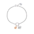 Stroili Damenarmband Edelstahl roségoldfarbene Herzen und Kristalle Lady Chic 1680345