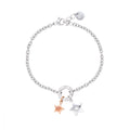 Stroili Damenarmband aus roséfarbenem Edelstahl mit Sternen und Kristallen Lady Chic 1680344