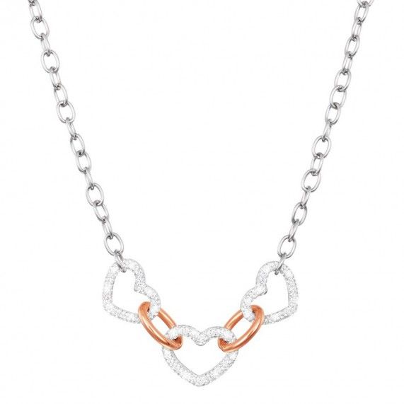 Stroili Damenhalskette Edelstahl Herzen Zirkonia und Ringe Roségold 1680310