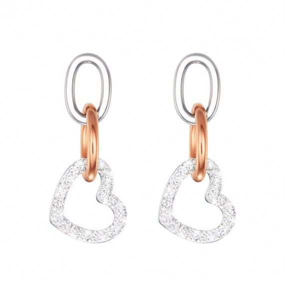 Stroili orecchini donna acciaio cuore e anello rosè 1680324