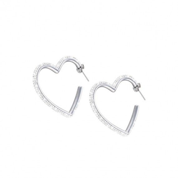 Stroili orecchini donna acciaio cuore zirconato 1680319