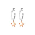 Stroili orecchini donna cerchio acciaio stella rosè e cristalli lady chic 1680347