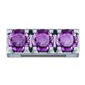 Dreierring aus Weißgold mit violetten Amethysten Elements DCHY9902