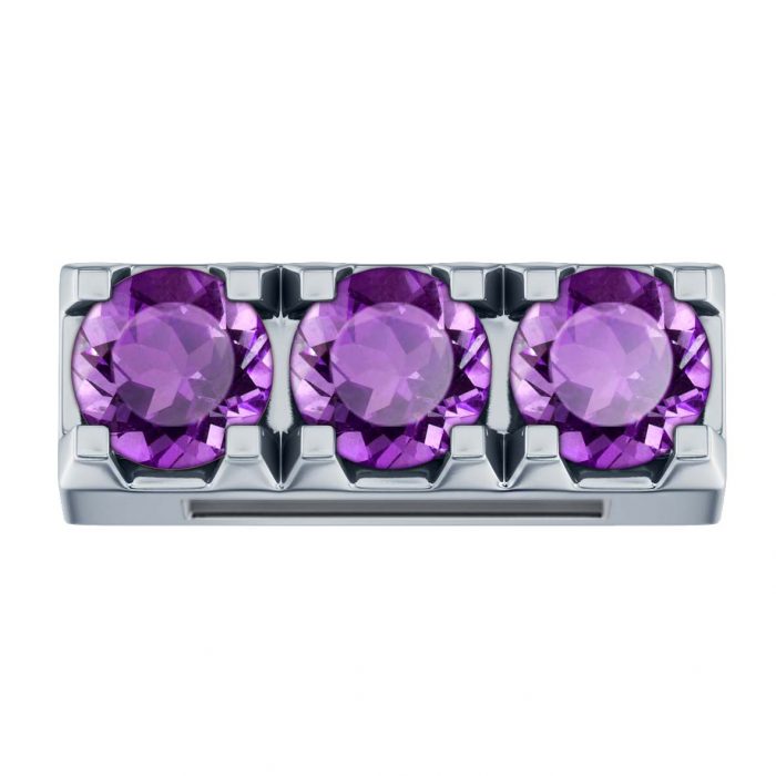 Dreierring aus Weißgold mit violetten Amethysten Elements DCHY9902
