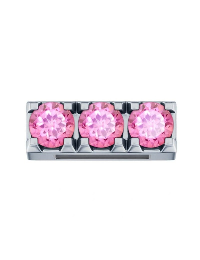 Charm Elements Tris in oro bianco e topazi rosa DCHY9906