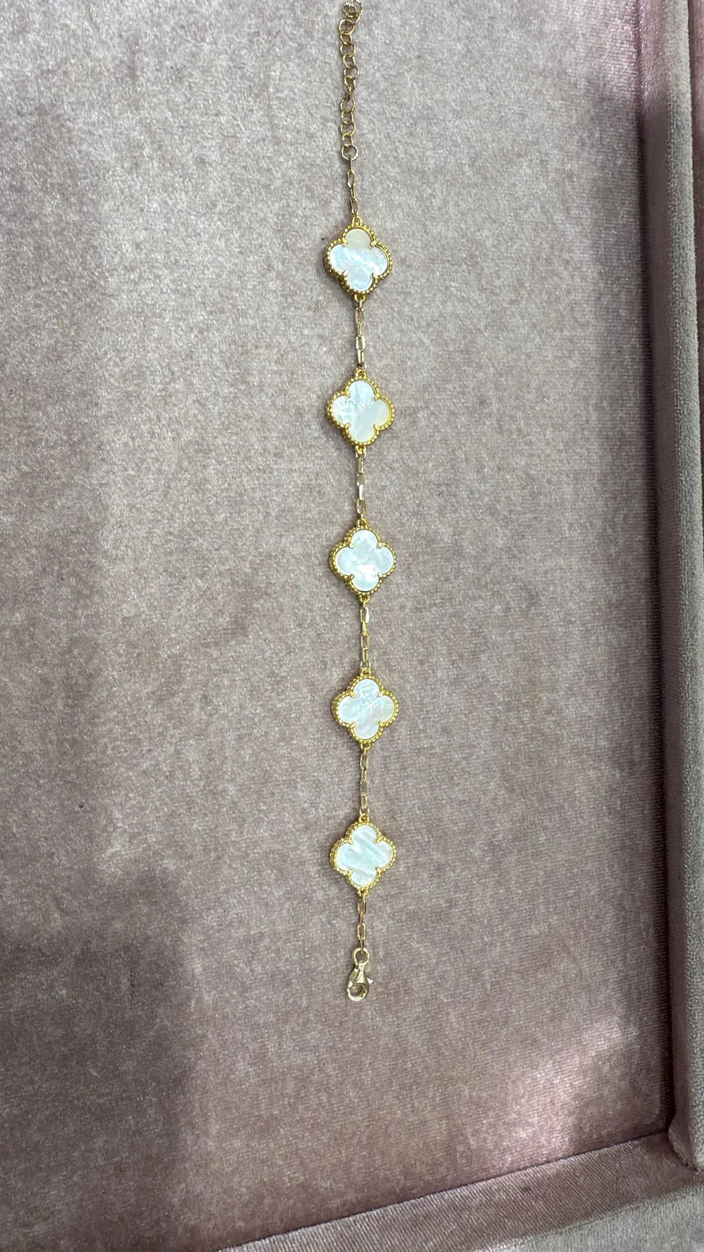 Bracciale in Argento dorato 925 con Fiori bianchi