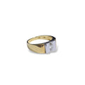 Anello uomo in oro giallo 18kt con zircone