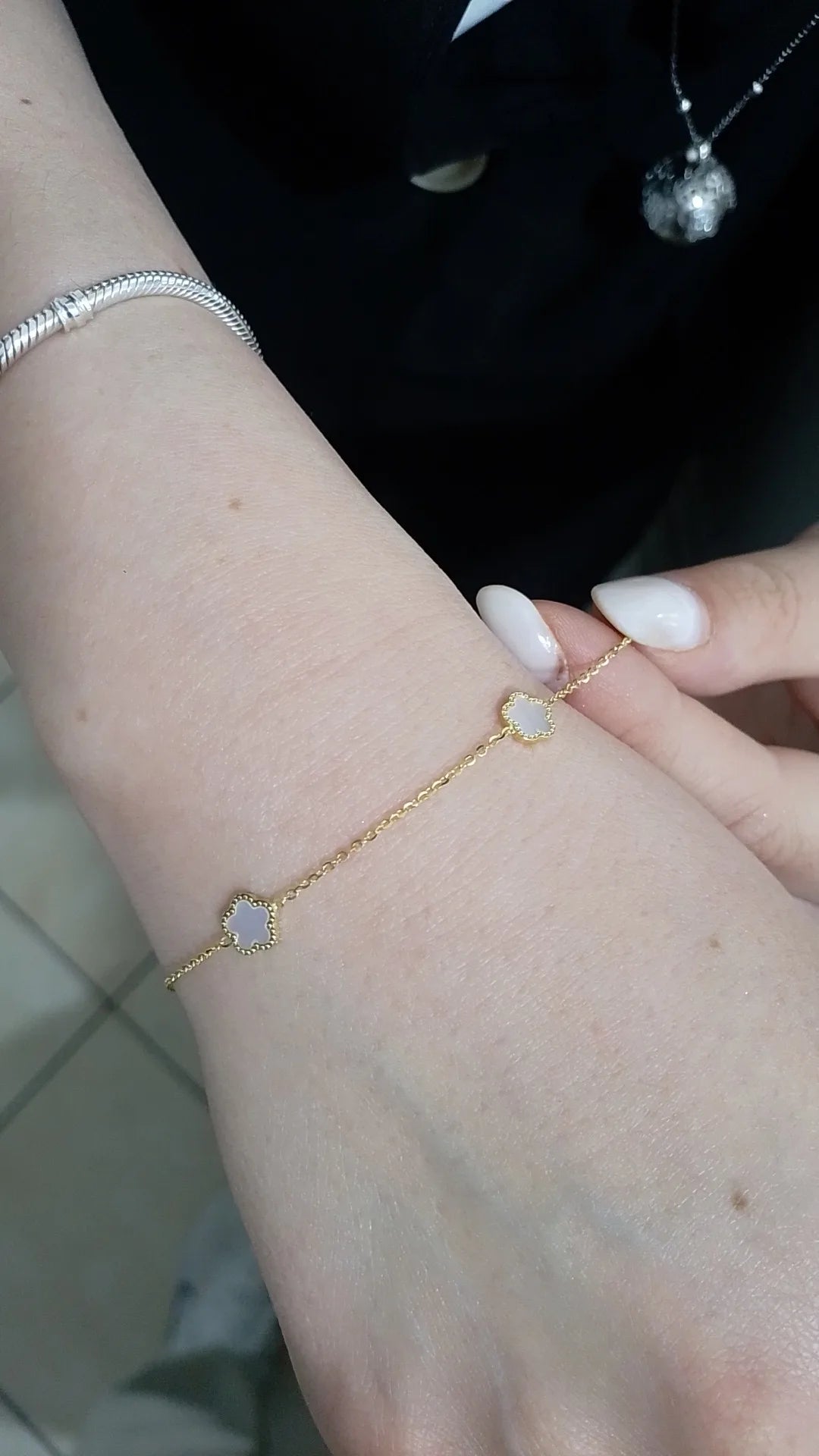Bracciale in Oro Giallo 9kt con Motivi a Quadrifoglio