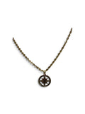 Collana funetta con ciondolo rosa dei venti