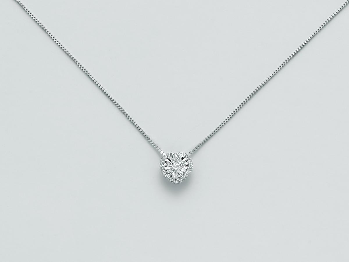 Yukiko Halskette Herz 18kt Weißgold und Diamanten ct 0,10 cld4234y