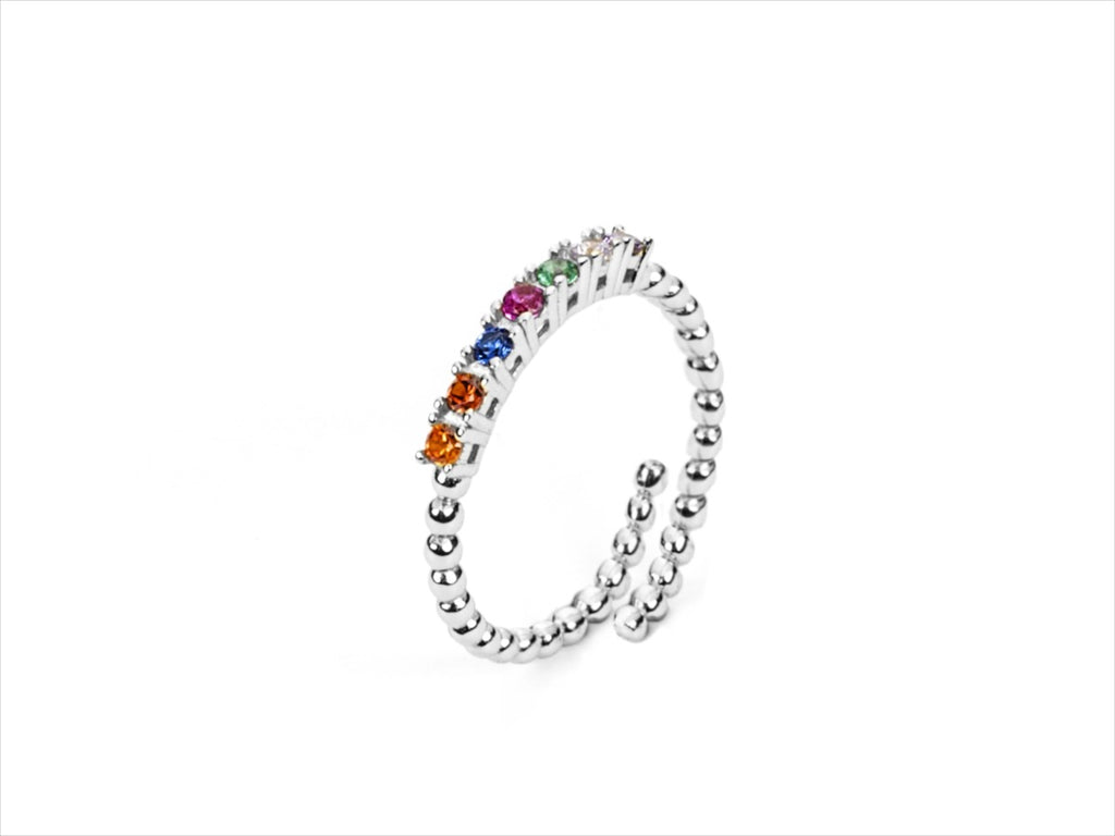 Damenring aus Silber mit bunten Zirkonia Schmuck 4US Cesare Paciotti 4UAN5412W