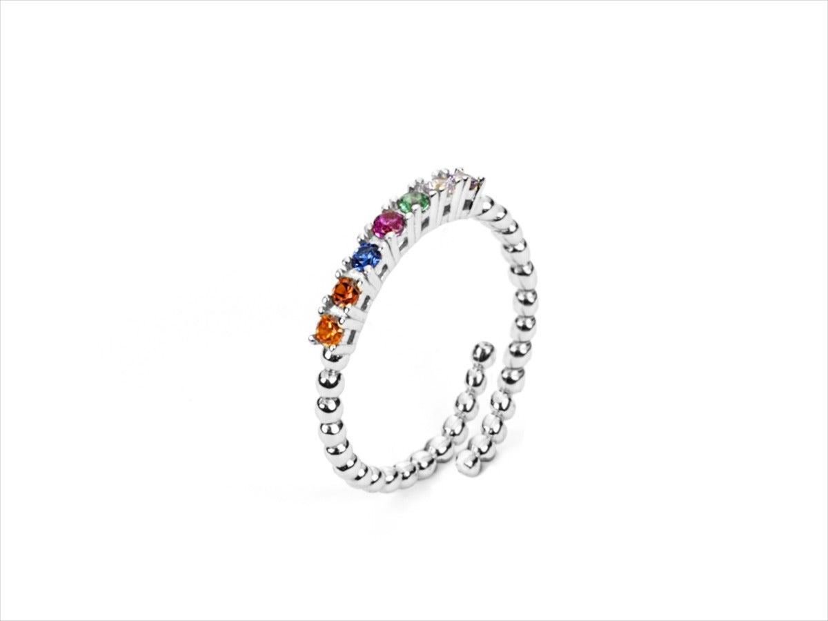 Damenring aus Silber mit bunten Zirkonia Schmuck 4US Cesare Paciotti 4UAN5412W